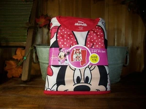 DISNEY JUNIOR GIRLS 2 PIECE FLANNEL LONG SLEEVE PAJAMA SET SIZE 7-8 RED SLEEP SE - Picture 1 of 1