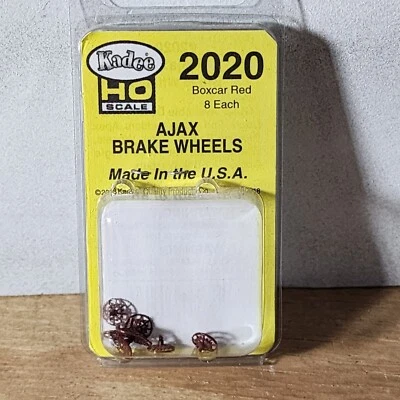 Kadee 2020 - Boxcar Red AJAX Freight Car Brake Wheel - Plastic - Package of 8 - Image 1 of 2