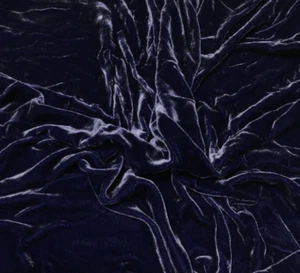 MIDNIGHT BLUE Hand Dyed Silk Velvet Fabric - Picture 1 of 2