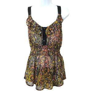 Pattison J Kincaid Ruffle Tank Top Womens Size M Elastic Waist - Picture 1 of 12
