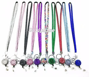 Cordón de estrás brillante multicolor con carrete retráctil para soporte de insignia de identificación - Imagen 1 de 49