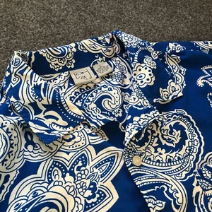 Ocean Pacific Shirt Mens Large Blue Tiki Hawaiian Loop Collar Vintage 90s Y2K - Picture 1 of 7