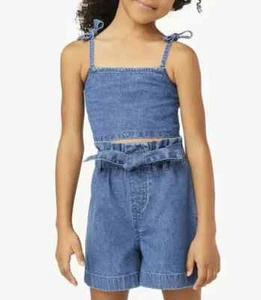 Free Assembly Girls Cropped Tank Top and Paperbag Shorts Set 2-Piece - Picture 1 of 19