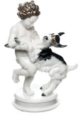 Figure Putto With Fawn Rosenthal Painted 1. Choice Very Good Condition