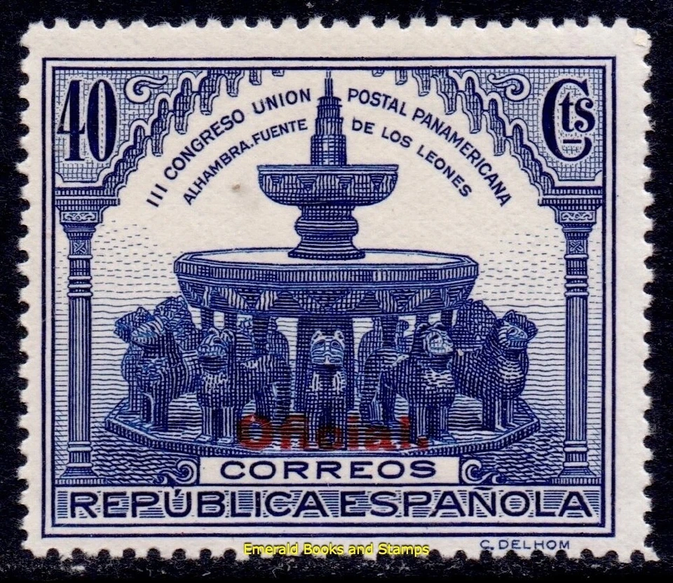 EBS Spain 1931 - Lion Fountain - Alhambra, Granada - Michel D 25 - MNH** (R2 - Image 1 of 1