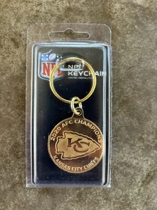 Kansas City Chiefs-Bronze Coin Keychain 2020 AFC Champions The Highland Mint NEW - Picture 1 of 2