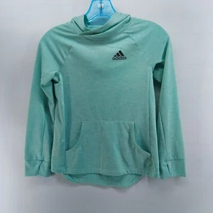 adidas active pullover green hoodie thumbholes sweatshirt size small girls - Picture 1 of 9