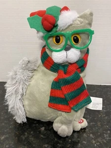 2018 Gemmy Kitty Animated Singing Cat "Deck The Halls” Christmas - Picture 1 of 7