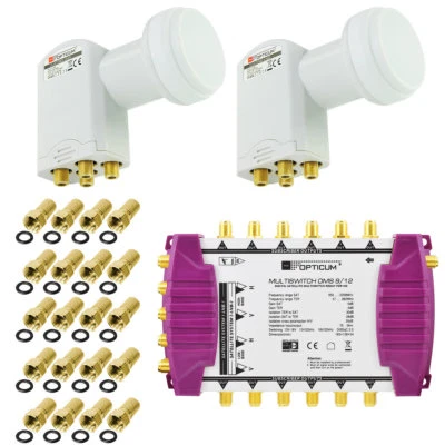 OPTICUM Multischalter 9/12 Multiswitch 2 Quattro LNB 0,1 SAT Full HD 4K UHD HDTV - Bild 1 von 4