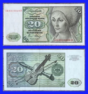 Ⓜ️ 20 Deutsche Mark ☘️ 2.Januar 1980 DM 💥 Schein Bundesbank 🍄 GQ 6810629 D 🌐 - Bild 1 von 3