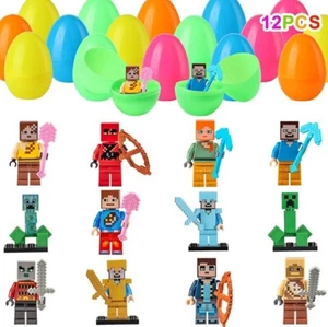 12 Pack Prefilled Easter Egg with Building Blocks Toys,cartoon，gaming for kids