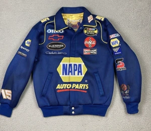 Jeff Hamilton Racing Collection Bomber Jacket Medium Blue NASCAR 2001 #15 NWT - Picture 1 of 14