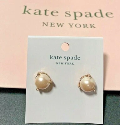 Kate Spade Rise And Shine Blush Pearl Faux Earrings New - Image 1 of 4