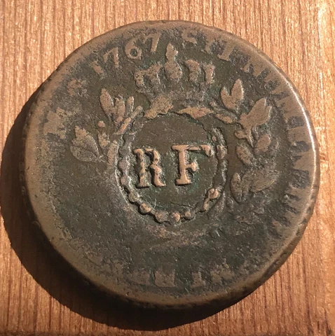 1767 French colonies,Louisiana & West Indies,  1 Sou, RF counterstamp, Scarce Cover