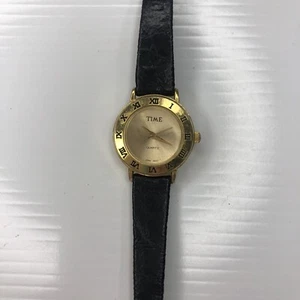 X11 TIME Orologio Donna Oro Nero Pelle Retrò Giappone Quarzo Non Testato - Foto 1 di 8