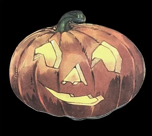 ¡Decoraciones de cartulina de Halloween troqueladas calabaza de calabaza de colección de 1930! - Imagen 1 de 2