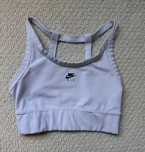 Nike Air Women's Swoosh white Impact mesh Sports Dri Fit Bra Size S - Picture 1 of 5