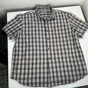 Carhartt Shirt Mens 2XL Short Sleeve Button Front Plaid Relaxed Fit Work - Picture 1 of 8