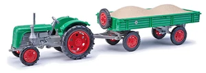 Busch 210110112 Tractor Famulus with Trailer And Gravel Loading, Green, H0 New - Picture 1 of 1