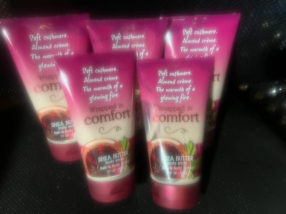 Bath & Body Works 5 X  WRAPPED IN COMFORT 7.7 Oz  SHEA BUTTER BODY SCRUBS WOW! - Image 1 of 1