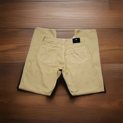 Calça jeans feminina Versace Couture logotipo medusa bege perna reta tamanho 29-43 vintage - Imagem 1 de 4