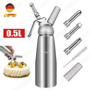 Sahnespender Kitchen Whipped mit 3 Tüllen Cremes Sahnebereiter Edelstahl 500ml - Bild 1 von 12