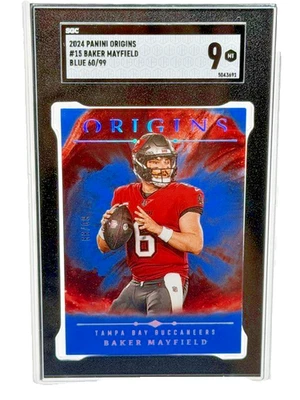 2024 Panini Origins Blue Baker Mayfield #15 (60/99) SGC 9 - BUCCANEERS - Image 1 of 3