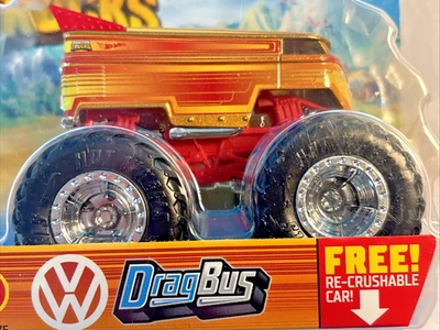 Nuevo V W Drag Bus Hot Wheels Monster Truck 2021 auto aplastable Volkswagen T1 Foto 1 de 4