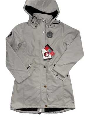 Chaqueta softshell Canada Weather Gear para mujer L gris con capucha nueva con etiquetas $200 impermeable Foto 1 de 4
