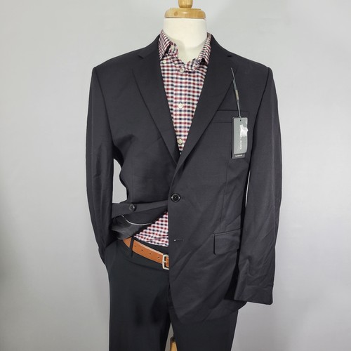 Blazer cappotto sportivo uomo Michael Kors due bottoni tinta unita misto lana nero 42R