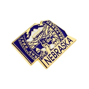 PinMart's State Shape of Nebraska and Nebraska Flag Lapel Pin - Picture 1 of 2