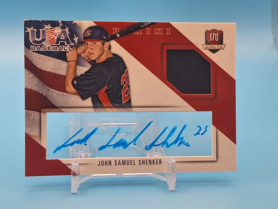 John Samuel Shenker 2015 Panini USA Baseball Patch Auto /50 #17 - Image 1 of 3