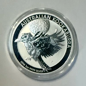 2018 UNCIRCULATED AUSTRALIAN KOOKABURRA 1oz 0.9999 FINE SILVER IN CAPSULE. - Picture 1 of 2