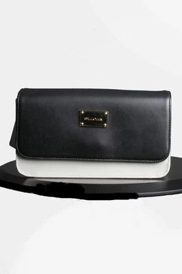 St John вязаный кожаный крест тела сумка черный/белый новый с ярлыками Рекомендуемая розничная цена производителя $700 - Изображение 1 из 4