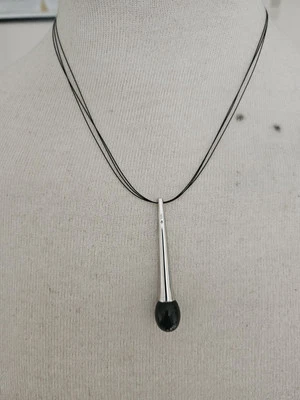 Французская баккара серебро и черный кристалл падение ожерелье отличном состоянии - Изображение 1 из 4