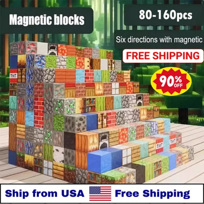 Magnetic Building Blocks Set DIY Puzzle Toy Kids Game Play Puzzle Model Fun Gift - Image 1 of 4