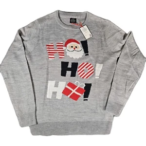 Weihnachten Damen Santa Pullover Rundhals Langarm grau Größe Large neu mit Etikett - Bild 1 von 10