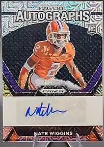 Nate Wiggins /25 2024 Panini Prizm Draft Rookie RC Auto Mojo Ravens Clemson SSP - Foto 1 di 2