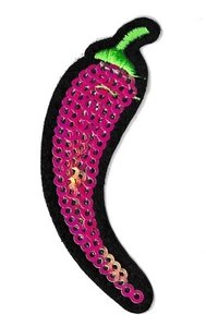 Patch écusson piment chili patche thermocollant séquins séquin - Imagen 1 de 2