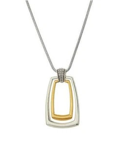 Brighton Meridian Swing Linx Necklace Pendant Gold Silver Plated NWT MSRP $68 - Picture 1 of 1
