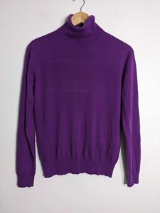 Bridge & Lord Turtleneck Jumper Womens M Medium Purple Merino Cashmere Sweater - Picture 1 of 12