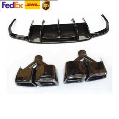 For Mercedes Benz W218 CLS63 Forged Carbon Fiber Rear Diffuser With Tips  - Image 1 of 2