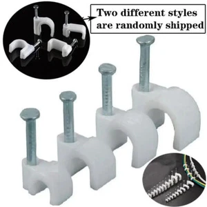 100 Stck. Kabelclips 4 mm-16 mm | Rund Weiß Kunststoff Elektrischer Draht Set Wand - Bild 1 von 8