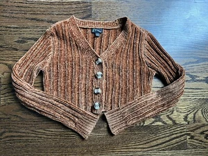 Art Class Brown Chenille Crop Sweater Top Girl's Sz. S - Picture 1 of 9