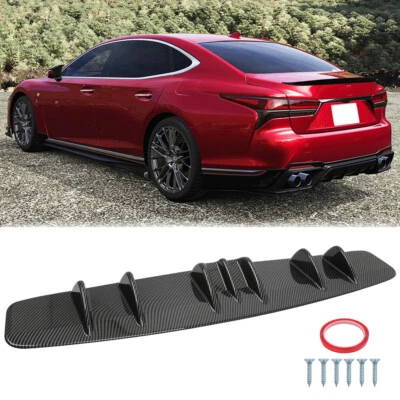 Difusor de parachoques trasero de carbono para Lexus LS400 LS430 LS500h 7 aletas alerón divisor Foto 1 de 4