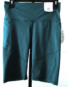 Xersion Regular Size M dragonfly blue polyester/spandex high-rise bike shorts - Picture 1 of 14