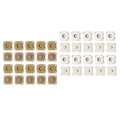 20 Sets Bag Clasps for Craft Clothing Bag DIY 14mm Bronze & - Image 1 of 4