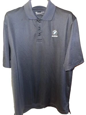 Camisa polo negra bordada con arnés bajo armadura BMW para hombre talla M usada en excelente estado Foto 1 de 4