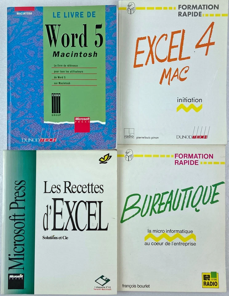 4 livres de bureautique, Word, Excel (1990-1993) - Photo 1/1