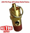 New 1/4" NPT 200 PSI Air Compressor Relief Pressure Safety Valve, Tank Pop Off